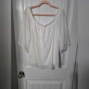 Women's off the shoulder chiffon lined blouse Maurice's brand Size XXL